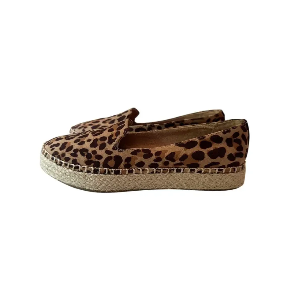 Dr. Scholl's Find Me Leopard Print Loafer Flats Espadrilles Women's Size 7